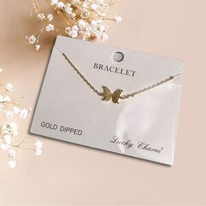 Lucky Charm Gold Dipped Butterfly Bracelet